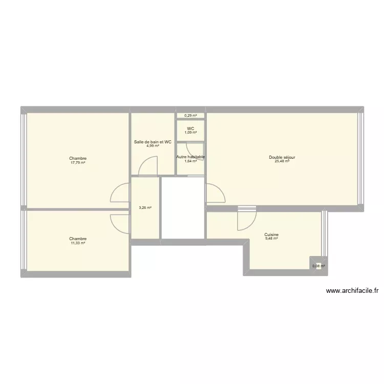 Rochambeau Titia. Plan de 10 Pièces et 75 m²