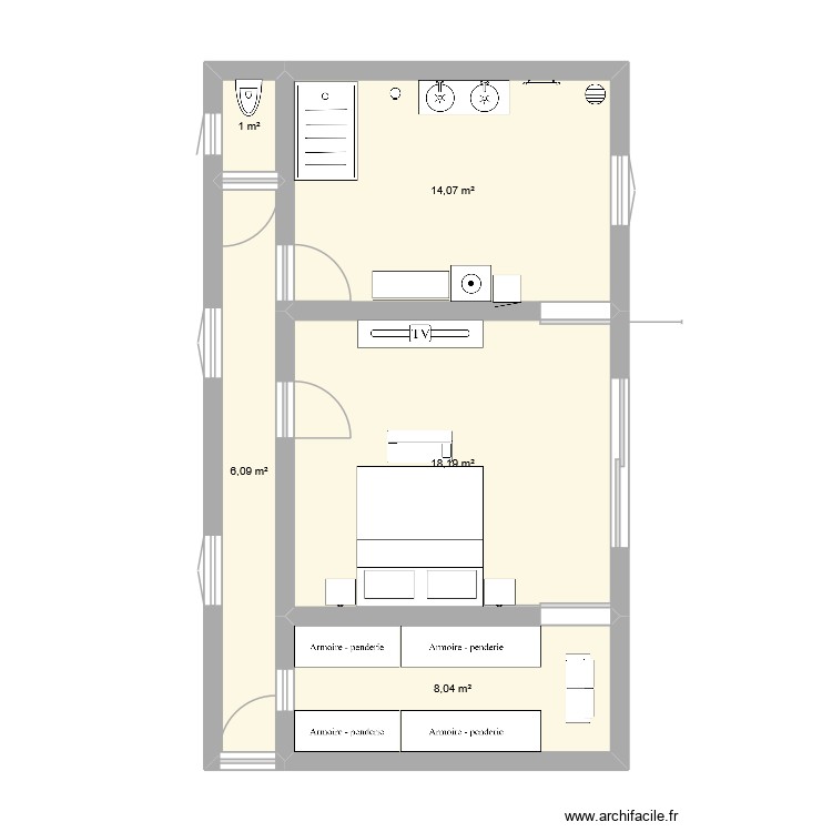 extension. Plan de 0 pièce et 0 m2