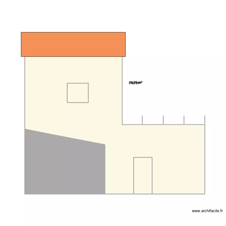maison. Plan de 3  et 46 m²