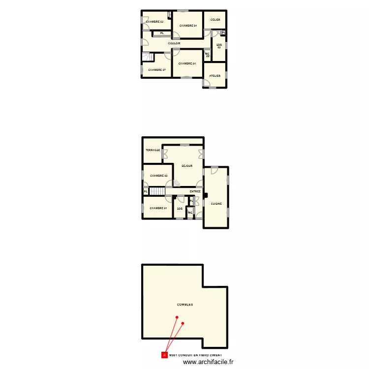 PLAN VERGEZE DIAGANA. Plan de 28  et 150 m²
