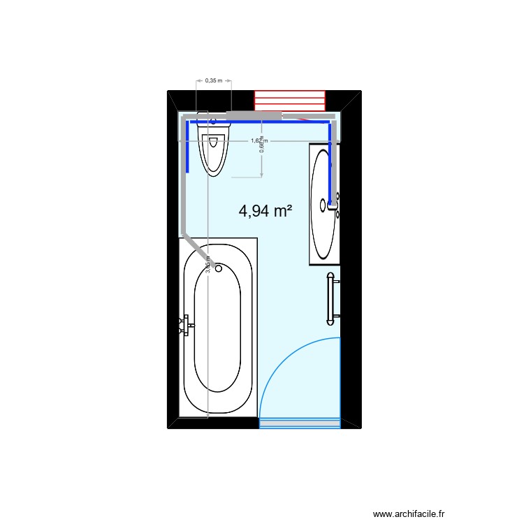 Martel - Salle de bain. Plan de 0 pièce et 0 m2