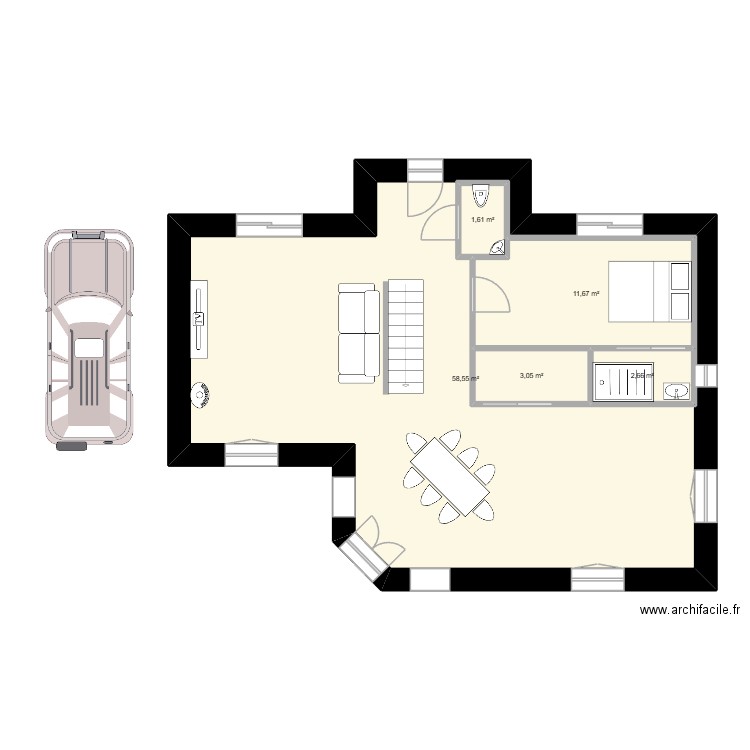 Projet maison Philippot. Plan de 5 pièces et 99 m2