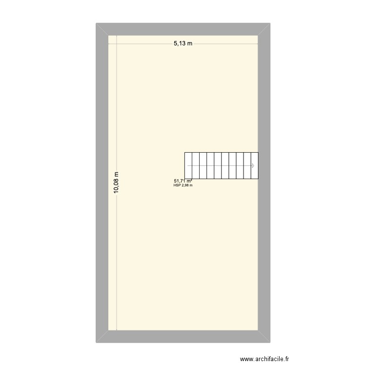 Projet 1. Plan de 1 pièce et 52 m2