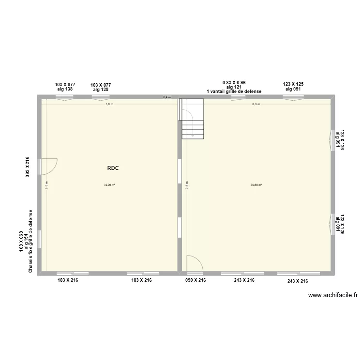 PLAN SERRIERE  FENETRE. Plan de 