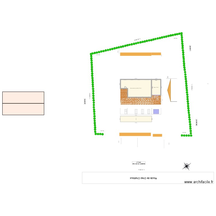 Facades avant travaux. Plan de 2 pièces et 114 m2
