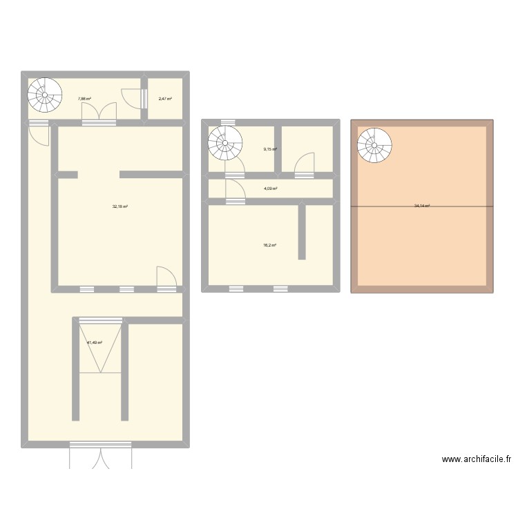 Maison1. Plan de 8 pièces et 148 m2