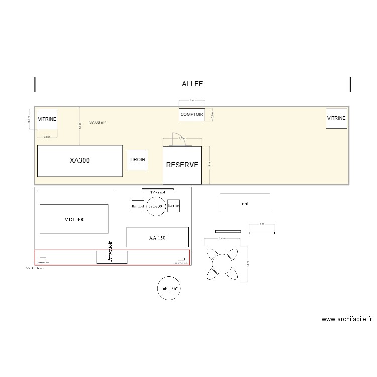 plan salon fabtech 2025. Plan de 1 pièce et 37 m2