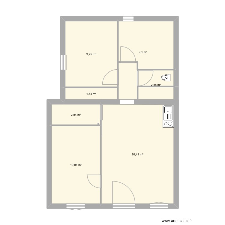 ste anne 1. Plan de 7 pièces et 58 m2