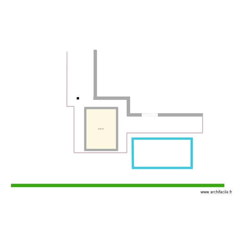 terrasse 2. Plan de 1 pièce et 10 m2
