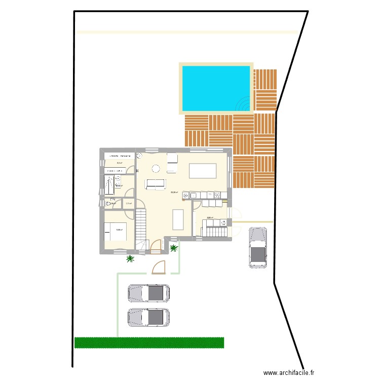 03-10 sans sous-sol. Plan de 19 pièces et 261 m2