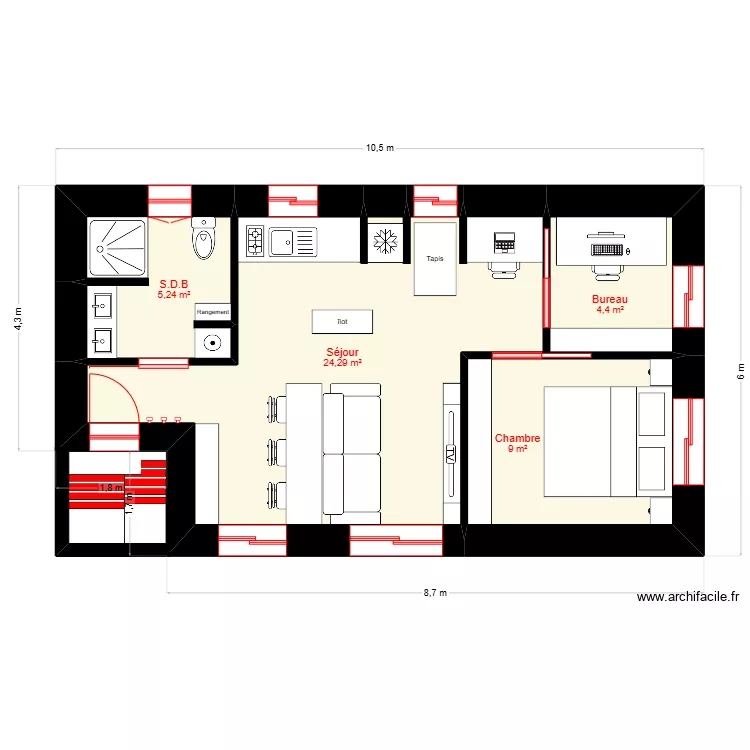 Maison 444. Plan de 