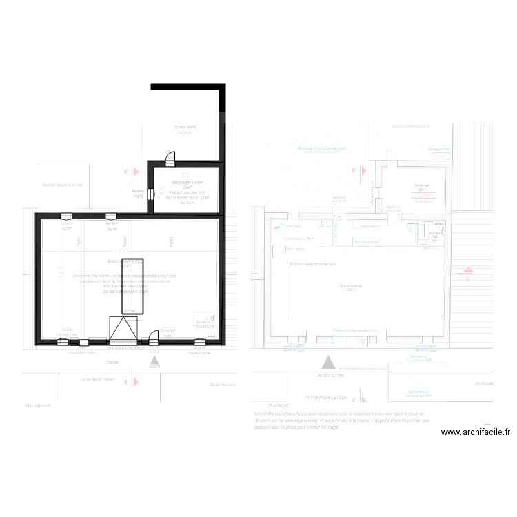 TB AB. Plan de 3 pièces et 195 m2