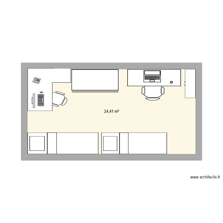 MA CHAMBRE. Plan de 1 pièce et 24 m2