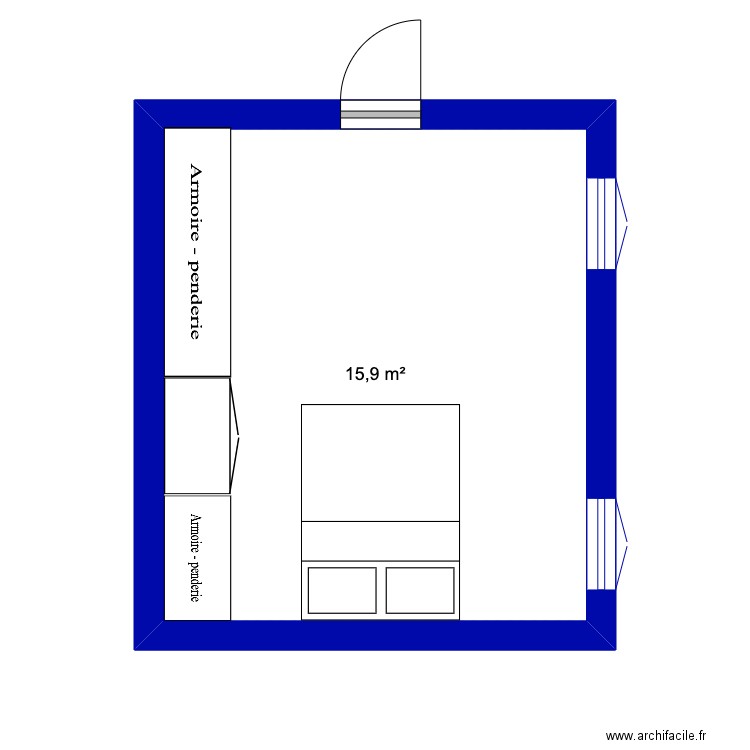 chambre maman . Plan de 1 pièce et 16 m2