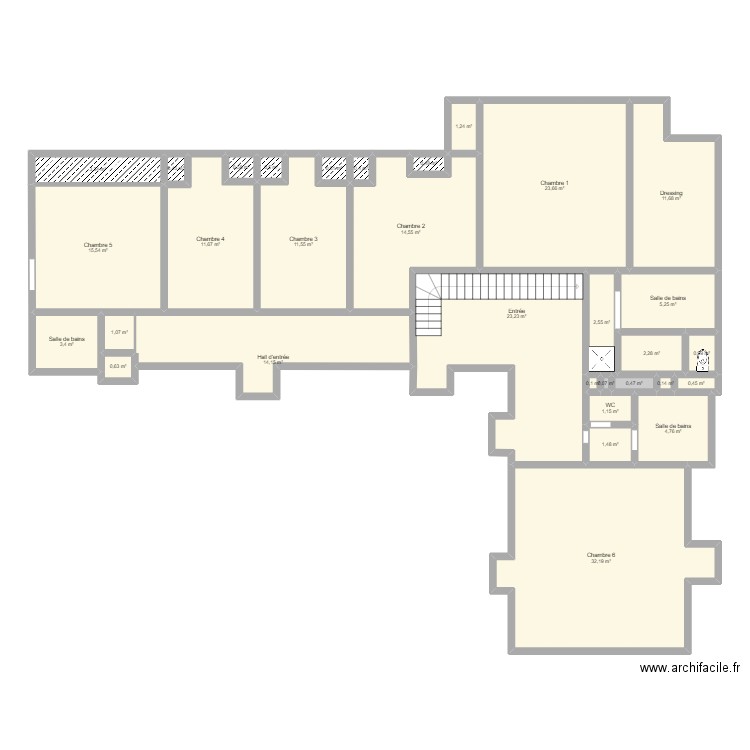 1er Rhodes-St-Genese fin. Plan de 32 pièces et 191 m2