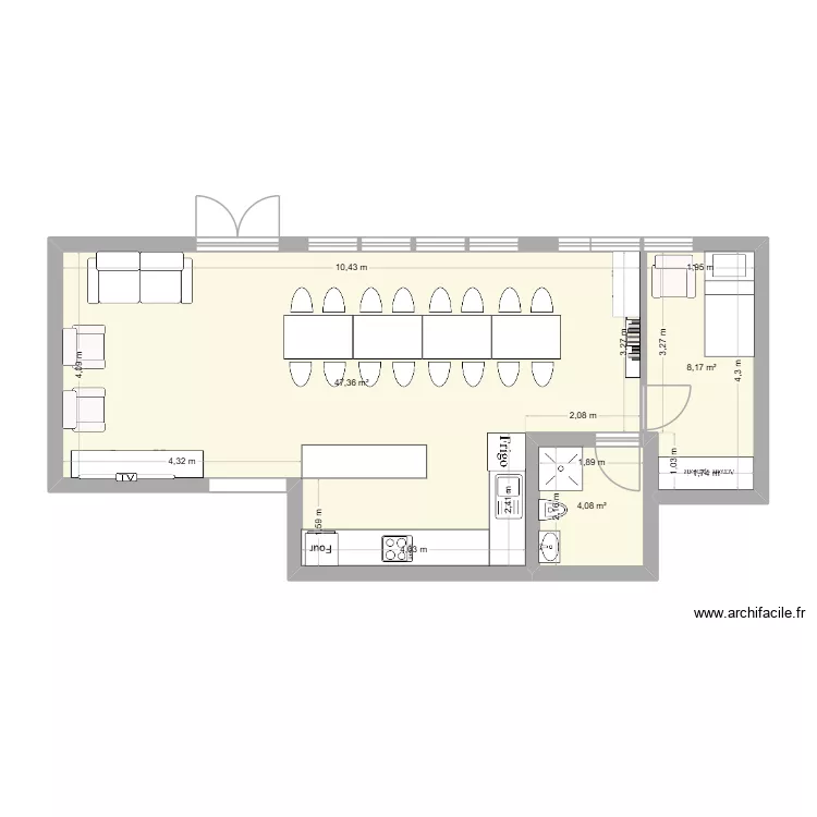 PASA r&eacute;am. Plan de 3  et 60 m²