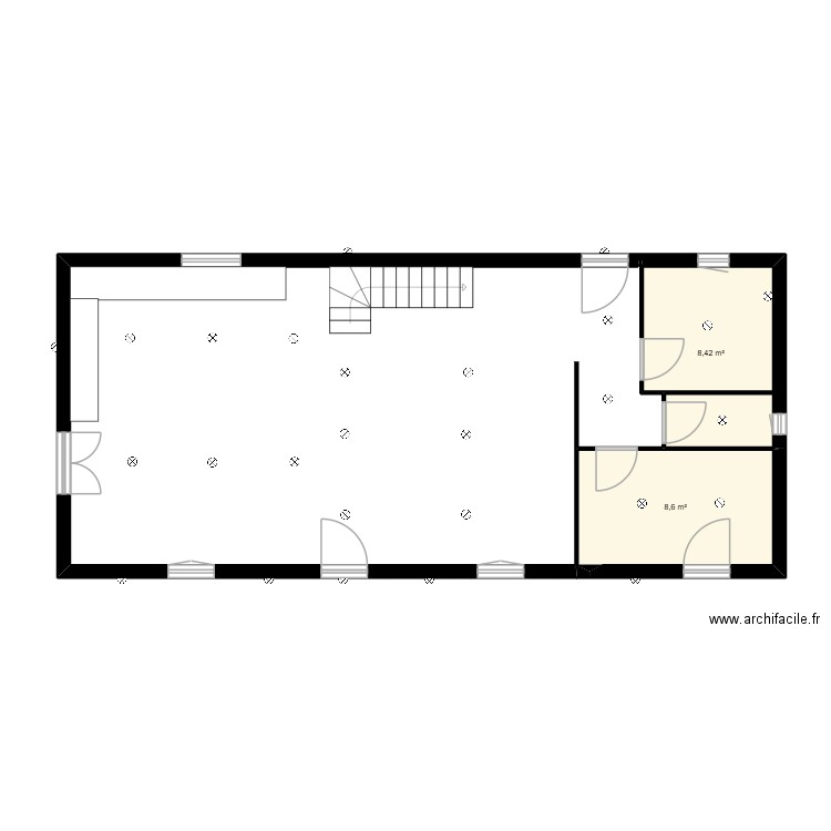 plechot. Plan de 2 pièces et 17 m2