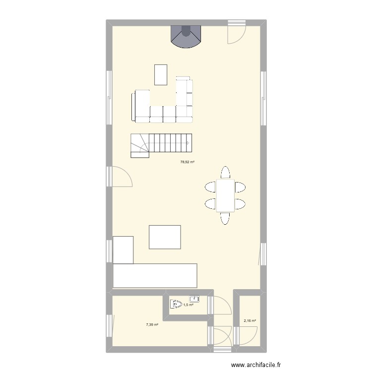 Maison. Plan de 4 pièces et 90 m2