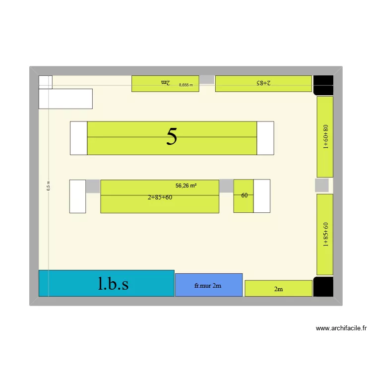 120. Plan de 1 Pièce et 56 m² 120. Plan de 1 Pièce et 56 m²
