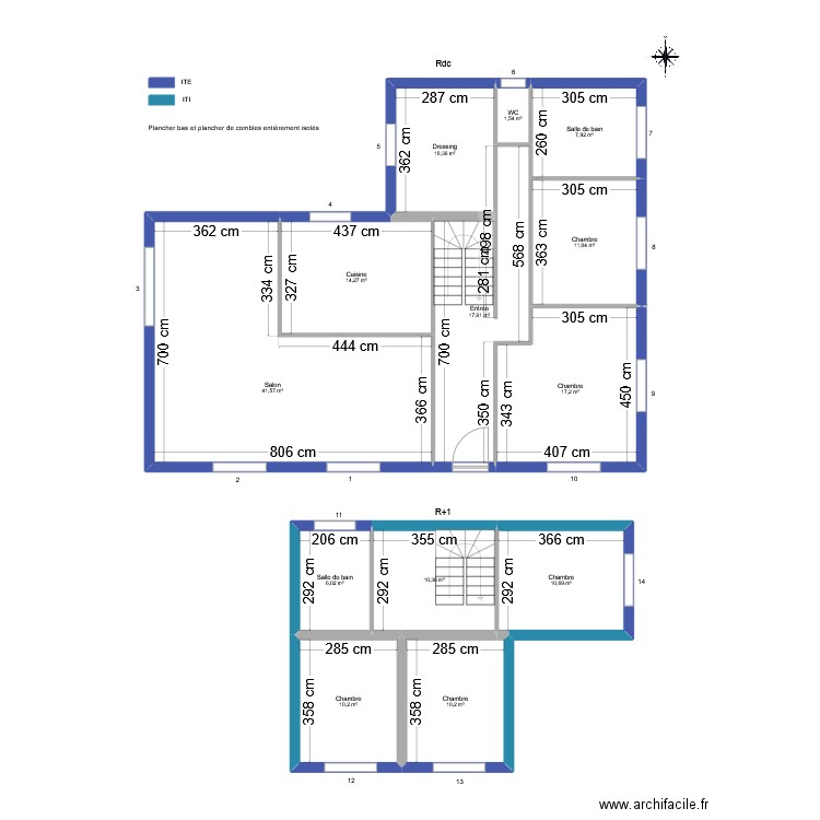 BILLARD Magali. Plan de 13 pièces et 169 m2