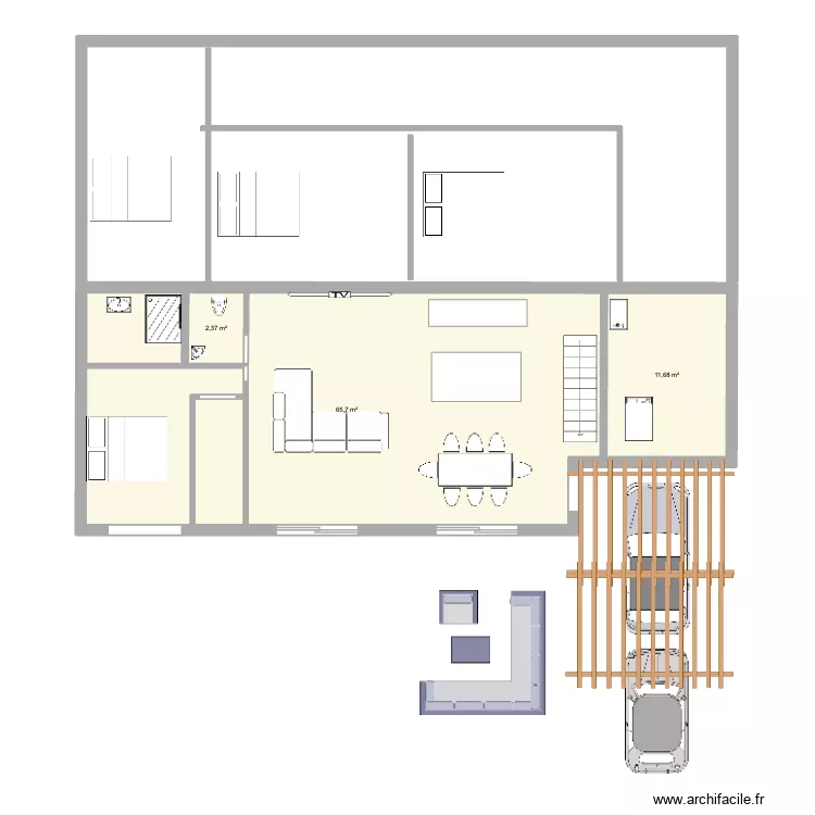 RDC. Plan de 3 et 80 m² RDC. Plan de 3 et 80 m²