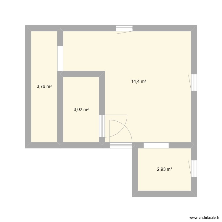 SCI ZOKALOU - ROUEN. Plan de 4 pièces et 24 m2