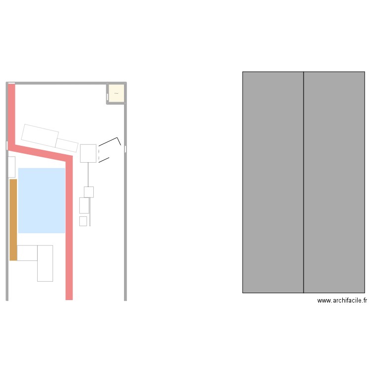 N°1 atelier conteneurs. Plan de 1 pièce et 6 m2