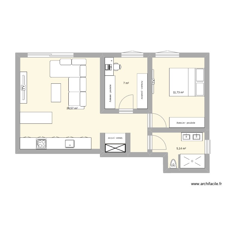 1 er plan appart. Plan de 0 pièce et 0 m2