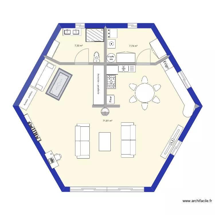 hexa 2. Plan de 3  et 87 m²