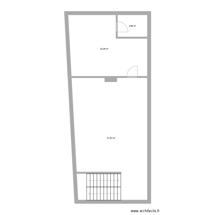 GREZES Combles. Plan de 3 pièces et 79 m2
