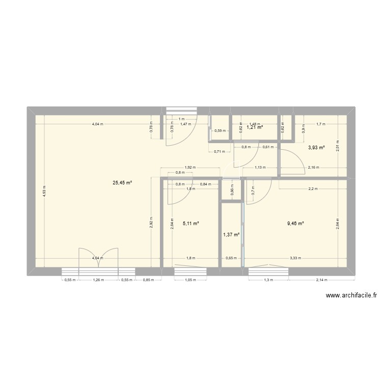 Appart. Plan de 9 pièces et 48 m2