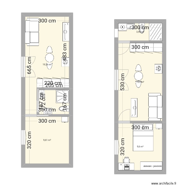 T2 garage. Plan de 0 pièce et 0 m2