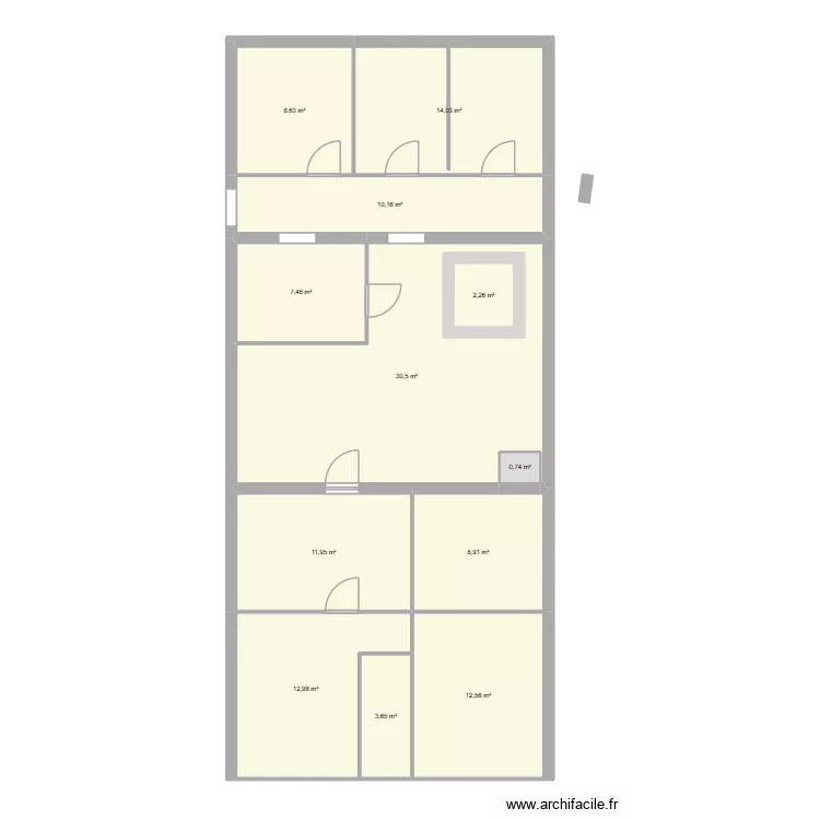 JALLIEU Is&egrave;re etage. Plan de 7  et 126 m²