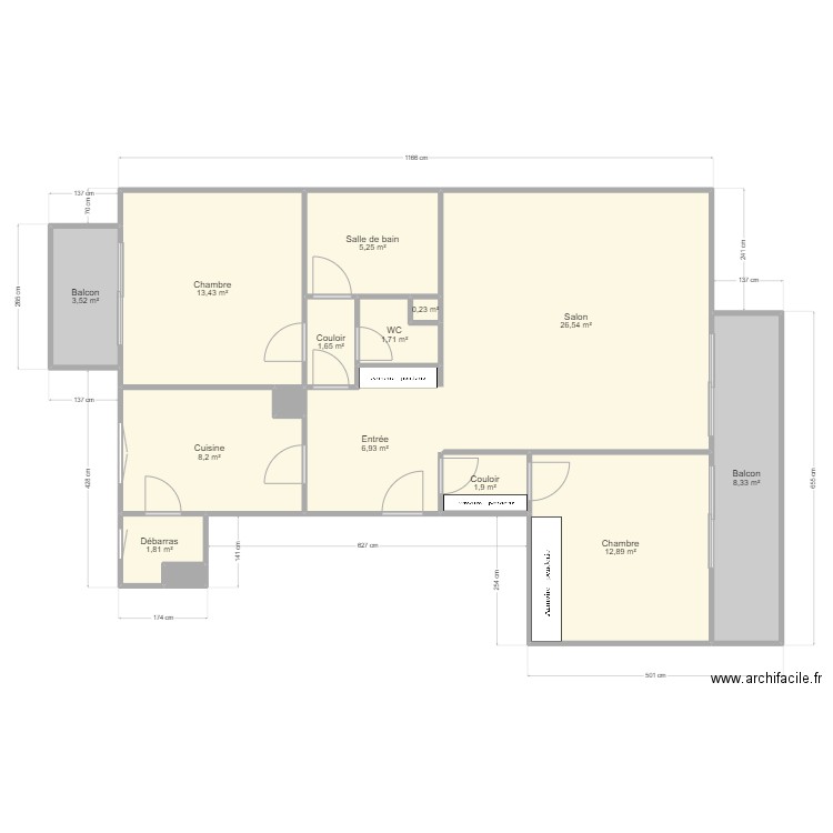 PARMENTIER. Plan de 15 pièces et 93 m2