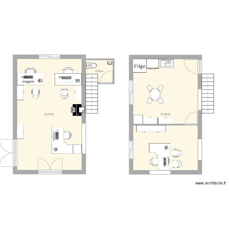 VS Limoges . Plan de 3 pièces et 66 m2