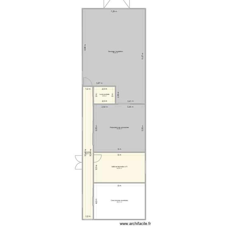 Extension from. Plan de 6  et 176 m²