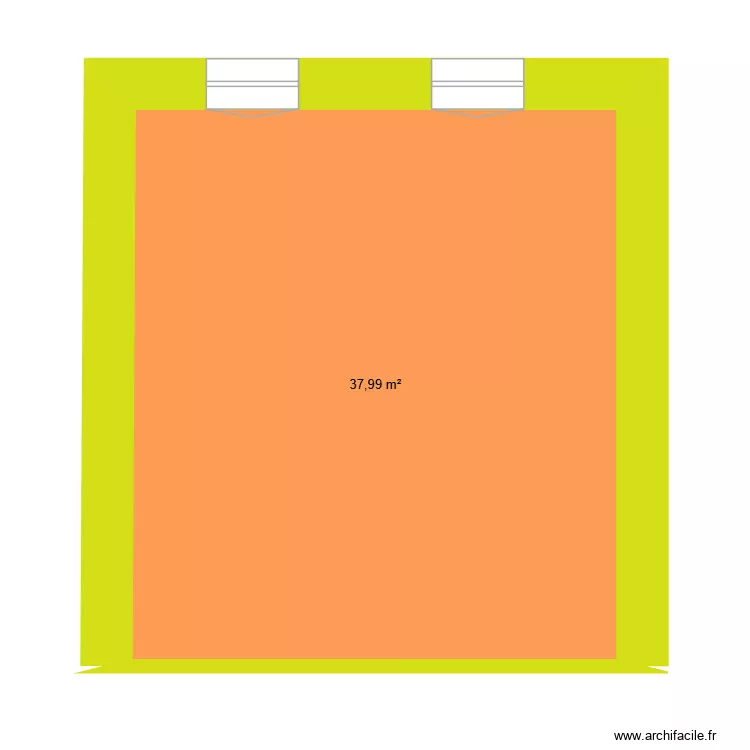 Rdc Maison. Plan de 1  et 38 m²