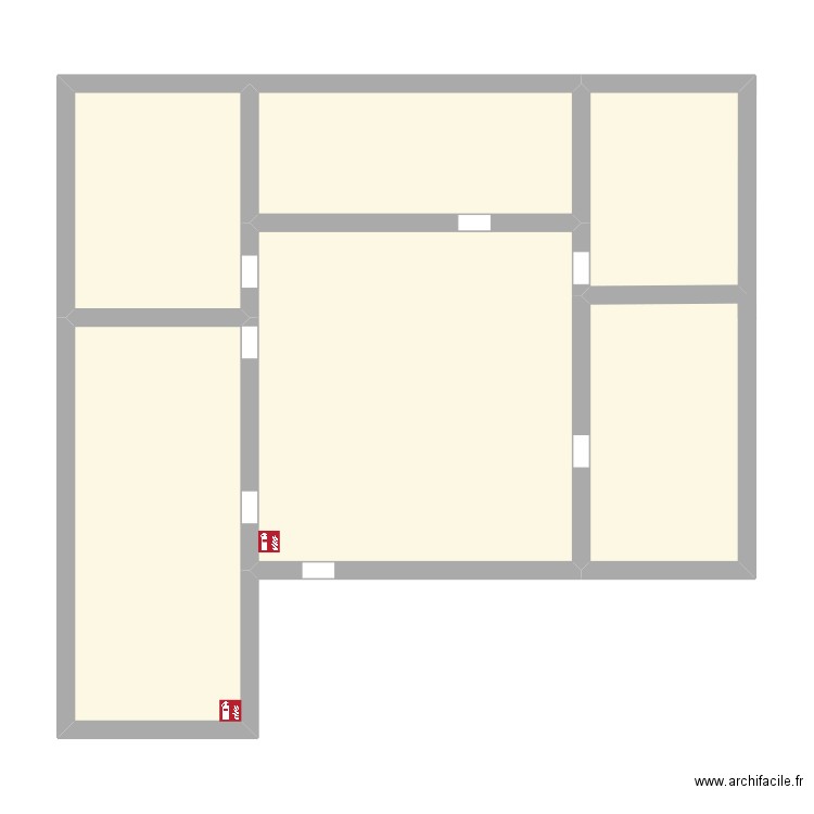 CFA (sans le nb de metre). Plan de 6 pièces et 71 m2