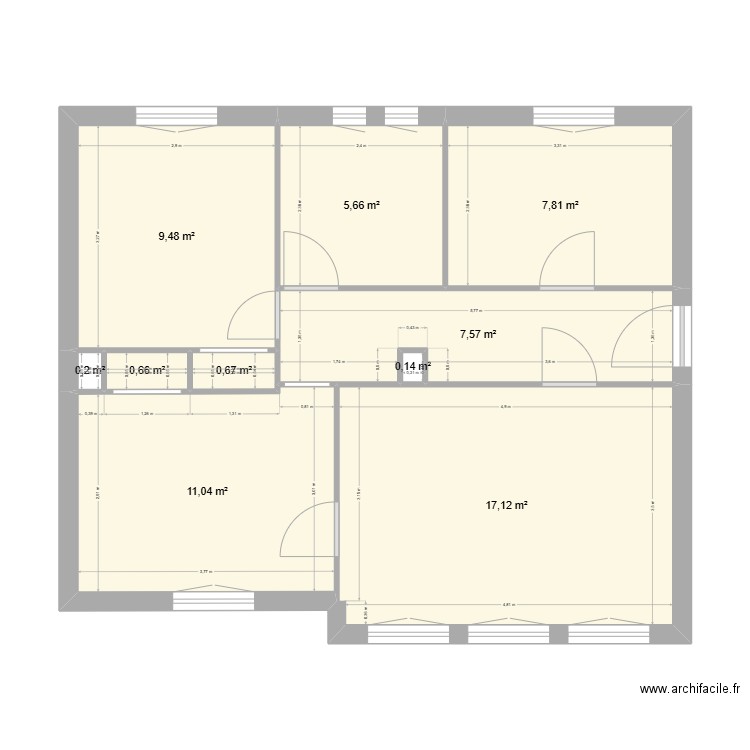 cabinet medical. Plan de 10 pièces et 60 m2
