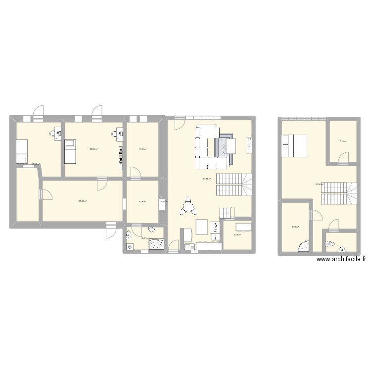 Auriac. Plan de 12 pièces et 212 m2