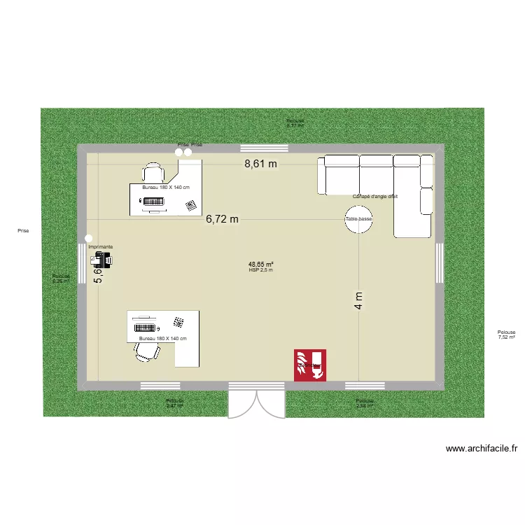 Agence Tulear. Plan de 1 et 49 m² Agence Tulear. Plan de 1 et 49 m²