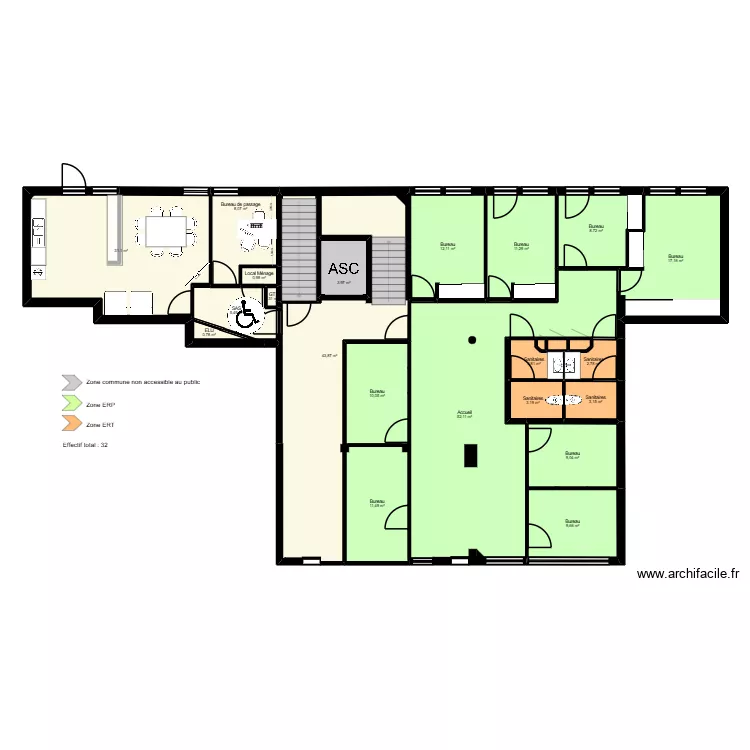 Ales - Am&eacute;nagement &eacute;lu et m&eacute;nage V2. Plan de 24  et 249 m²