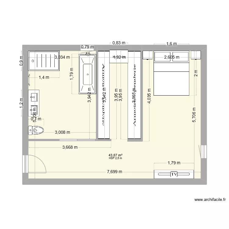 plan chambre parentale M jp. Plan de 