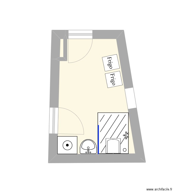 PLAN GARBE (Après). Plan de 2 pièces et 6 m2