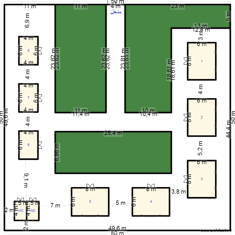 PLAN 50X50 Client 43 96 33 38. Plan de 14 pièces et 2995 m2
