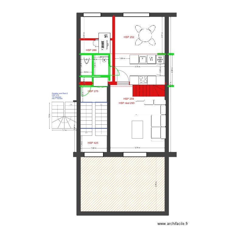 Mélèzes 82 Rez+2 Def Projet V1. Plan de 11 pièces et 71 m2