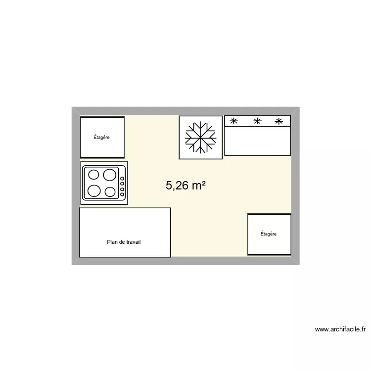 cuisine. Plan de 1 et 5 m² cuisine. Plan de 1 et 5 m²