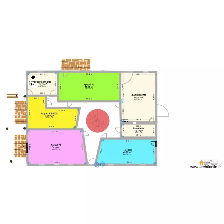 Le Rizac RDC - V4. Plan de 8  et 263 m²