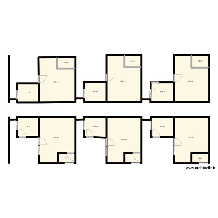 PLAN HABITATION. Plan de 17 pièces et 143 m2