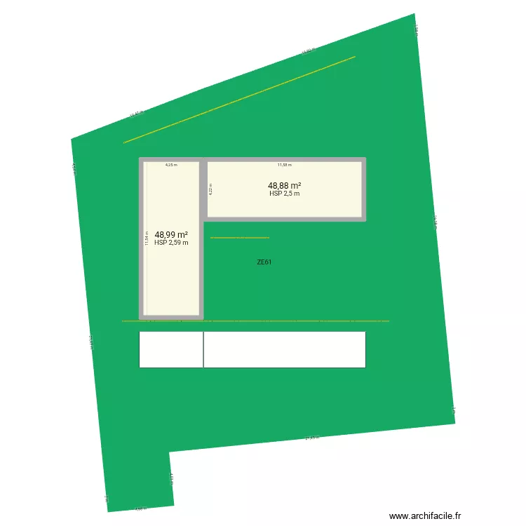 MODULABLE SUR TERRAIN GWEL KAER 730 M&sup2; B. Plan de 2  et 98 m²